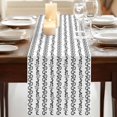 thumbnail image 3 of Table Runners 90 Inches Long Dress Scarves, Black Spring Leaves Farmhouse Coffee/Dining/Kitchen Table Runner for Living Room, Pastoral Botanical Striped Flowers 13x90 Inch, 3 of 9
