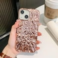 thumbnail image 2 of Compatible for iPhone 14 Case Cute Luxury Designer Tin Foil Pleated Phone Cover for Women Electroplated Sparkly Silicone Protective Slim Fit Soft Case 6.1Inch (iPhone 14), 2 of 15