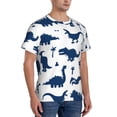 thumbnail image 2 of Bixox Men's Cute Cartoon Dinosaurs Printed Short Sleeve Skinny Athletic T-Shirt, 2 of 6