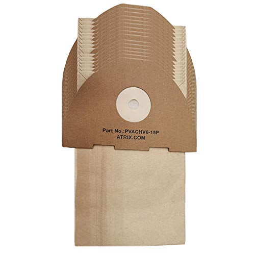 Bolsas de filtro de papel Atrix PVACHV6-15P para aspiradora de cadera Atrix Ergo Lite (15 unidades)