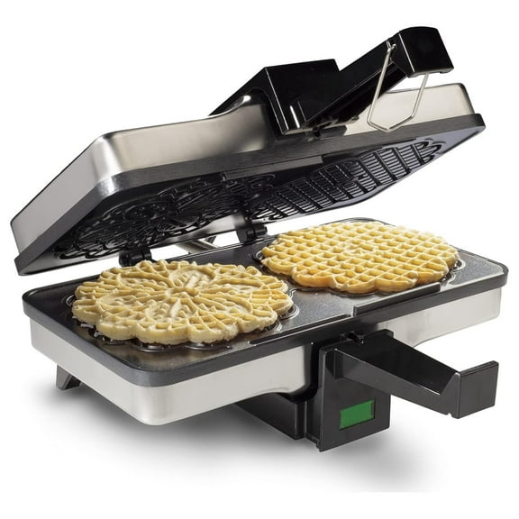 Pizzelle Maker - Non-stick Electric Pizzelle Baker Press Makes Two 5-Inch Cookies at Once- Recipe Included- Fun Party Dessert Treat Making Made Easy- Unique Birthday, Housewarming Gift for Her