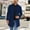 Blue Mens Wool Trench Coat, variant on Mens Trench Coats Winter Long Jacket Wool Blend Notch Lapel Cardigan with Side Pockets