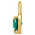 thumbnail image 2 of 14K Yellow Gold Charm Pendant (05) May Synthetic Birthstone Green 7 mm 4, 2 of 3