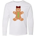 thumbnail image 3 of Inktastic Cute Gingerbread Girl with Red Plaid Bow Long Sleeve Youth T-Shirt, 3 of 5