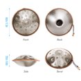 thumbnail image 3 of Mini Handpan Steel Hand Drum in C Tone 9 Notes 16 Inches Percussion Instrument Alloy Steel with Drumstick Handpan Stand Woven Rattan Carved Designs Silver, 3 of 7