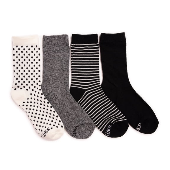 MUK LUKS Women's 4 Pair Pack Dream Step Crew Socks
