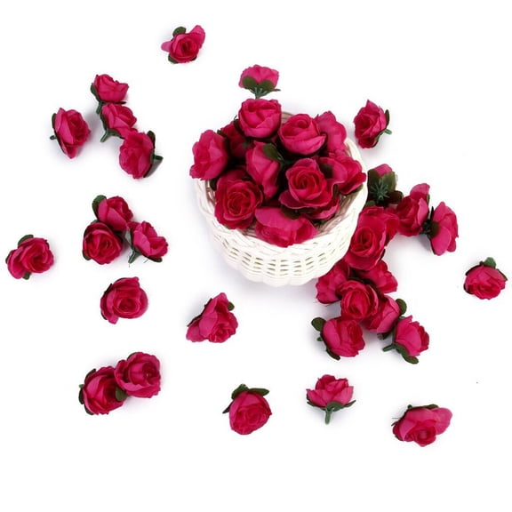 50 Pcs Pink Decor Artificial Flowers Silk Rose Heads