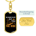 thumbnail image 3 of Just Enjoy The Ride Cycling Stainless Steel or 18k Gold Premium Swivel Dog Tag Keychain, 3 of 10