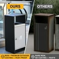 thumbnail image 6 of BERPET Galvanized Steel Outdoor Trash Can with Dual-Side Opening & Locking Door, Commercial Grade Garbage Bin with Removable Inner Bucket, Weather-Resistant, 11 Gallon, Gray, 6 of 7