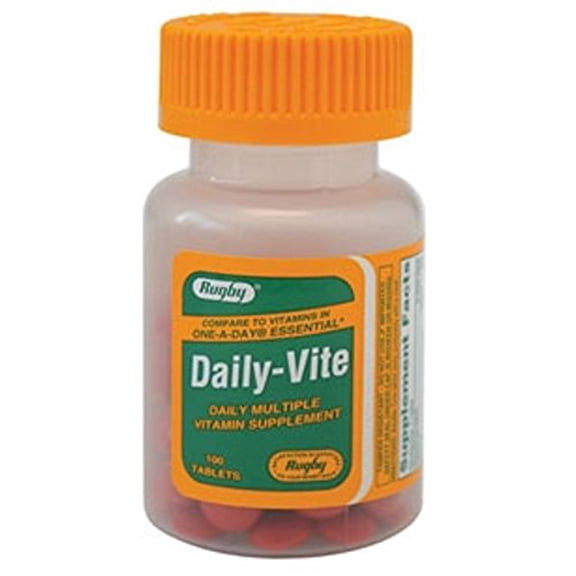 2 Pack Rugby Daily Vite Multivitamin Tablets 100 Each