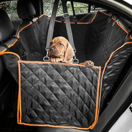 Dog Car Seat Covers Back Seat for Cars Trucks SUV, Waterproof Dog Car Hammock Mesh Window Side Flaps, Durable Anti-Scratch Nonslip Machine Washable Pet Car Seat
