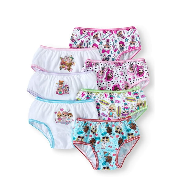 L.O.L. Surprise! Girls Underwear, 7 Pack Brief Panties Sizes 4 - 8