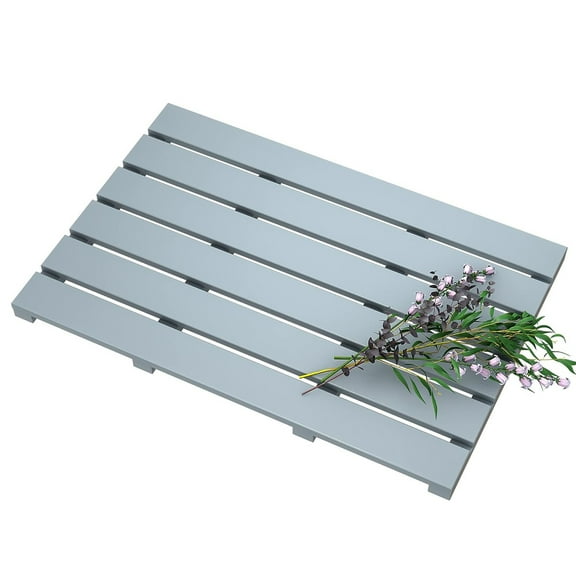 Bambloom Bamboo Bath Mat,Non-Slip Shower Mat for Bathroom,21x14in,Gray