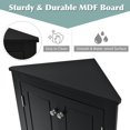 thumbnail image 5 of Tcbosik Modern Corner Cabinet, 31.5"H Floor Standing Triangle Storage Organizer with Adjustable Shelves for Books, Toiletries, and Home Decor, Black, 5 of 10