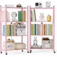 thumbnail image 1 of Storage Shelves with Wheels  Bookshelf with Storage  No Assembly Metal Rack Shelf for Kitchen  Office  Laundry  Garage Tier  ), 1 of 4