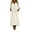 Khaki, variant on Taqqpue Women Linen Dress Summer Casual Solid Color 3/4 Sleeve V Neck A Line Dress Beach Vacation Sundress Loose Fit Plus Size Midi Dress for Women
