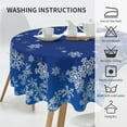 thumbnail image 6 of Christmas Round Tablecloth 60 Inch, Navy Blue Winter Snowflake Table Cloth for Xmas Rustic Farmhouse Kitchen Decor, Wipeable Polyester Fabric Table Cover for Holiday Party, 6 of 6