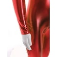 thumbnail image 5 of Hansber Kids Girls Shiny Metallic Dance Unitard One Piece Wet Look Bodysuit Long Sleeve Full Length Jumpsuit Red XL/150, 5 of 8