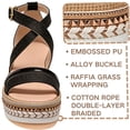 thumbnail image 4 of Knivor Wedge Sandals for Women Ankle Strap Espadrille Sandals Stud Trim Platform Open Toe Summer Casual Sandals Non Slip Sole Adjustable Buckle for Casual Daily,Beach, 4 of 9
