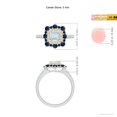 thumbnail image 5 of ANGARA Natural Square Aquamarine Two Tone Ring with Ornate Double Halo in 14K White & Yellow Gold for Women (Size-5mm) | March Birthstone, Anniversary Jewelry Gift for Women | Natural Aquamarine Ring, 5 of 9