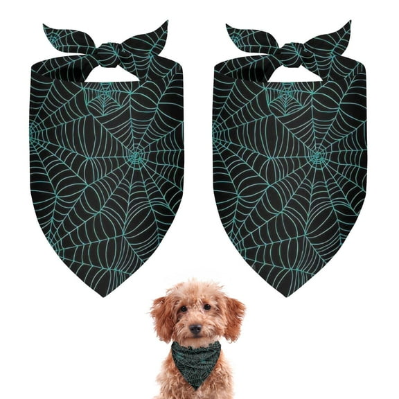 Dog Bandana 2 Pack,Halloween Spider Web Pattern Bandanas for Dogs,Cat Bandana,Small/ Large Dog Bandana 2 Size,Dog Bandanas Girl Boy