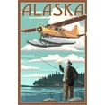 thumbnail image 2 of Alaska  Float Plane and Fisherman, Stretched Canvas Wall Art by Lantern Press Sold by ArtCom, 2 of 5