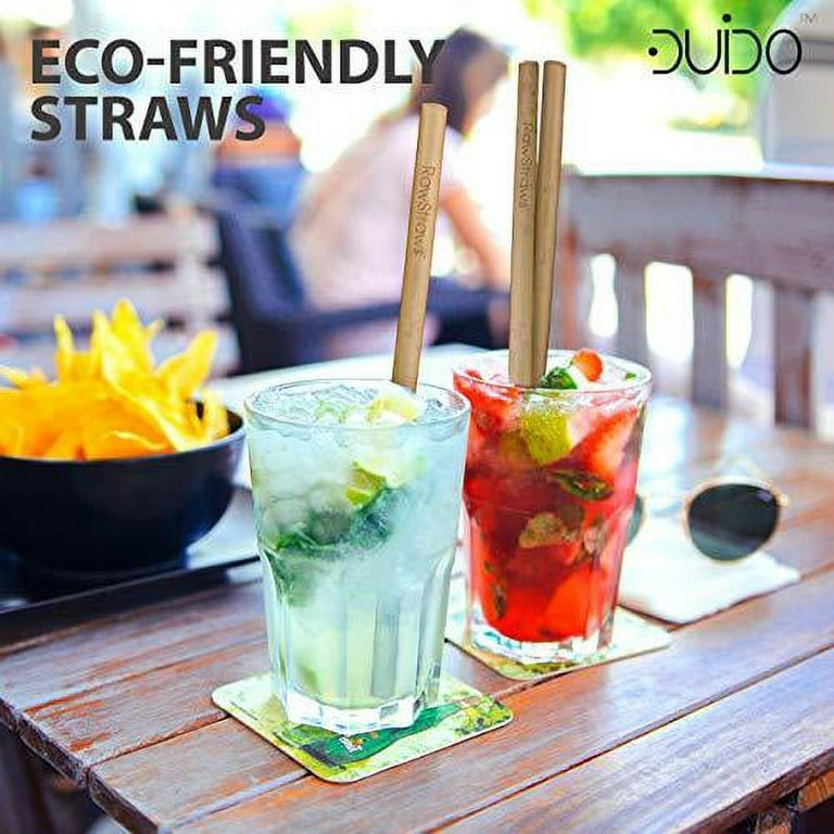Reusable Bamboo Straws Biodegradable Drinking – 14 Pack Sizes 8.5 inch 7.1  inch and 5.1 inch Eco-Friendly Storage Pouch and Cleaning Brush 