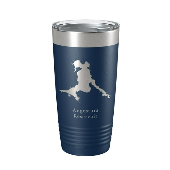 Angostura Reservoir Tumbler Lake Map Travel Mug Insulated Laser Engraved Coffee Cup South Dakota 20 oz Navy Blue