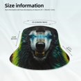 thumbnail image 3 of Fotbe Fluorescent Wolf Sombrero Tipo Pescador con Estampado – Sombrero de Sol de Algodón de Moda para Playa, Golf, Pesca, 3 of 6