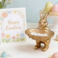 thumbnail image 4 of Vintage Gold Bunny Jewelry Holder Tray, Decorative Resin Rabbit Statue Trinket Dish for Ring, Earring Organizer, Easter Desktop Ornament Figurine, Photo Prop for Home Decor, 4 of 7