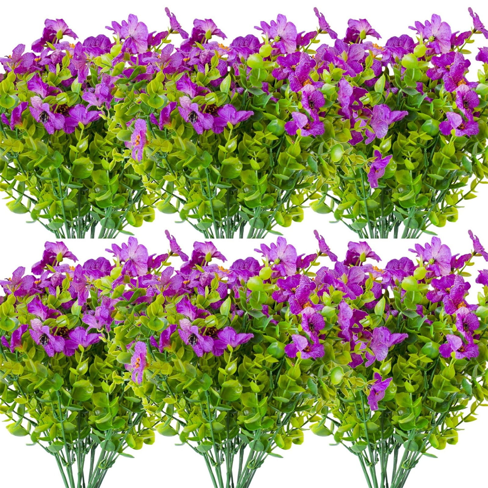 SSNTSY 13.8" Artificial Flowers for Outdoor, Faux Flower Plants, UV Resistant Spring Decoration, No Fade Faux Plants, Fake Colored Flower for Outside Porch Patio Home Yard Garden Planters Pots