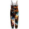 thumbnail image 4 of Odeerbi 1-6 Years Kids Girls Summer Hawaiian Jumpsuit Beach Tropical Print Camisole Romper Casual Breathable Comfortable Overalls Strap Bib Overall Pants Playsuit, 4 of 5