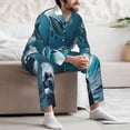 thumbnail image 7 of Sikiie Ice Blue Ocean Cute Dolphin A Mens Pajama Set, Soft Warm Long Sleeve Sleepwear, Cozy Button-Down Pjs for Men-, 7 of 7