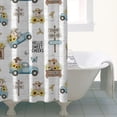 thumbnail image 4 of White Highland Cow Car Flower Pattern Shower Curtain 36"x72" ,Bathroom Decorative Shower Curtains Set with 12 Hooks,Modern Waterproof Washable Shower Curtain, 4 of 6