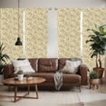 thumbnail image 2 of Ambesonne Floral Window Curtains, Silhouette Plants Leaf, Each 28" W x 63" L, Beige Umber and Pearl, 2 of 5