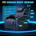 thumbnail image 5 of Weilianda Chic Recliner Chair Electricity Recliner Power Recliner Chair Top Grain Leather Movie Chair Gaming Sofa with Tray Table USB Charging Cup Holders,Row of 3 Blue, 5 of 5
