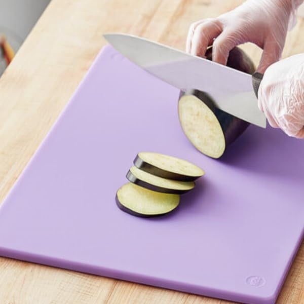 TrueCraftware- 20" X 15" X 1/2” Plastic Cutting Board for Kitchen Purple Color- Plastic Commercial Chopping Board Anti Slip Surface Chopping Food Cutting Mat for Meat Vegetables