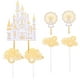 thumbnail image 1 of EeaseMX 7 adornos para tartas de cumpleaños, insertos de papel para tartas, adornos para cupcakes con forma de castillo, 1 of 8