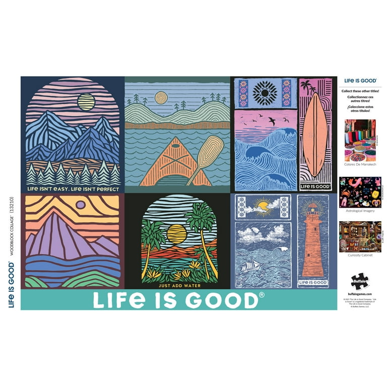Buffalo Games 1000-Piece Life is Good Woodblock Collage Jigsaw