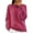 Hot Pink, variant on Lenpel Sweaters for Women Casual Crew Neck Long Sleeve Solid Cable Knit Pullover Tops Fall Winter Clothes