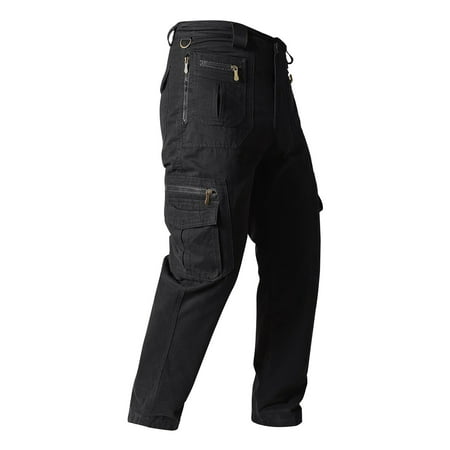 Work Jeans For Men Insulated Carpenter Jeans For Men Pantalones All Terrain Cargo Pant Mens Rain Pants Casual Pants For Men Loose Pantalones Para Xxl Black