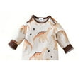 thumbnail image 4 of Bellafa Newborn Baby Boys Cotton Romper Onesies Infant Long Sleeve One-Piece Toddler Button Jumpsuits Fall Spring Outfits, 4 of 7