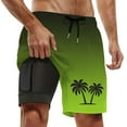 thumbnail image 3 of Mens Swim Trunks 5 Inch Inseam Quick Dry Elastic Waist Drawstring Stretch Mens Board Shorts Swimwear Tie-Dye Snug Fit Compression Liner Casual Shorts,Light Green,XXL, 3 of 5