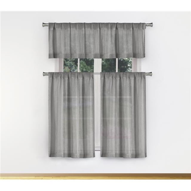Duck River Textile DAKSL-12-15572 Kingsville Maison 3 Pièces Rideaux de Cuisine Tiers&44; Rouge