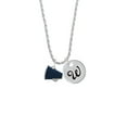 thumbnail image 2 of Delight Jewelry Silvertone Small Navy Blue Megaphone Silvertone Script Initial Disc - W - Charm Necklace, 20"+3", 2 of 4