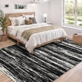 thumbnail image 3 of Nasitip Modern Stripe Black and Gray 5'x7' Area Rugs for Living Room Soft Low Pile Non-Sliping, Machine Washable, 3 of 7