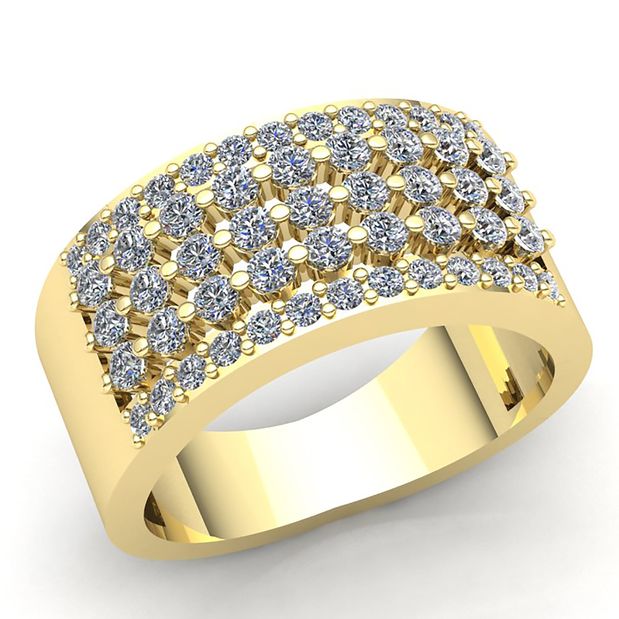 Details about   10k or 14k Solid Yellow Gold White CZ Anniversary Band Ladies Ring