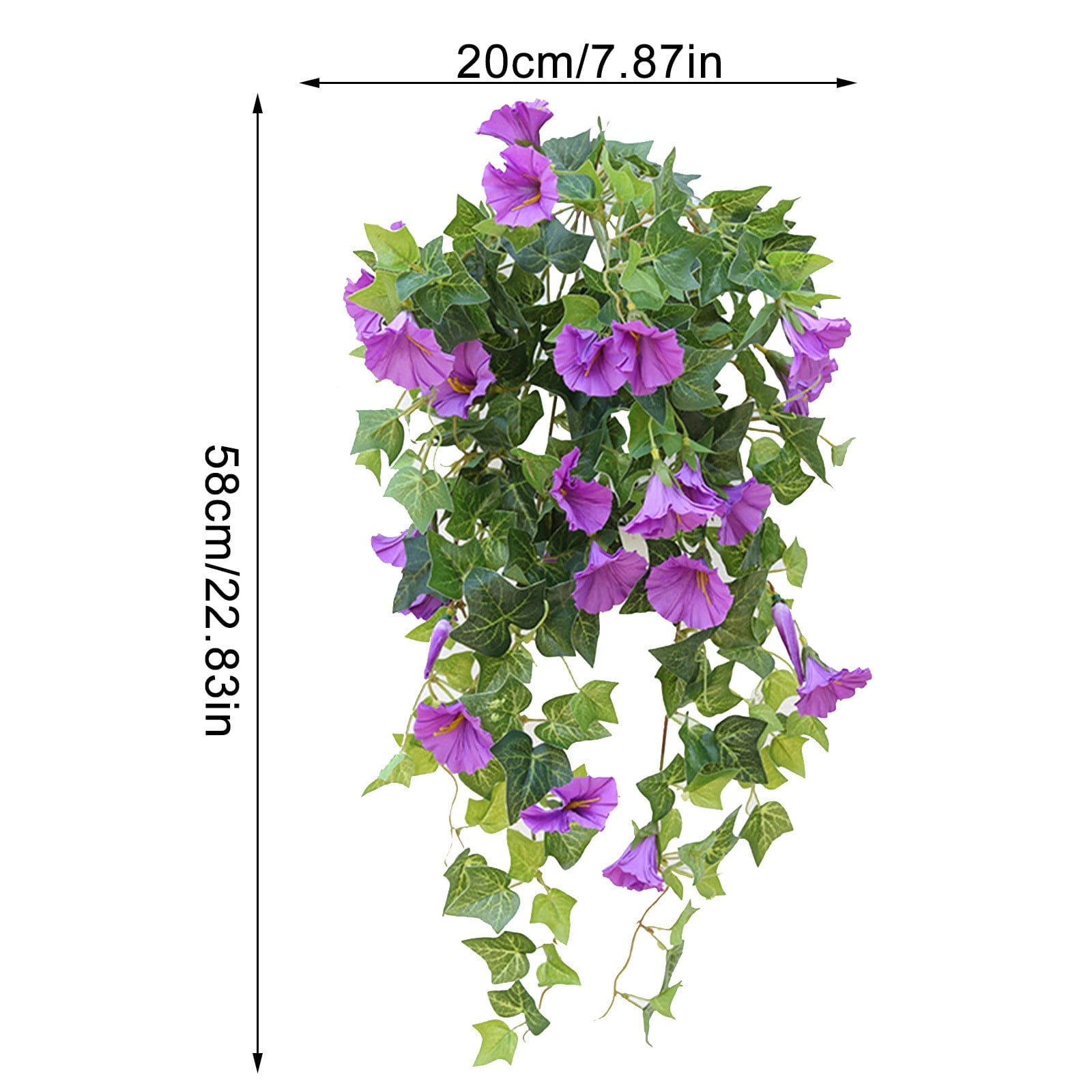 4 PCS Artificial Hanging Flowers Fake Plants Outdoor, Silk Morning Glory Faux Flowers with Eucalyptus Leaves, UV Resistant Realistic Hanging Plants for Home Garden Decor White