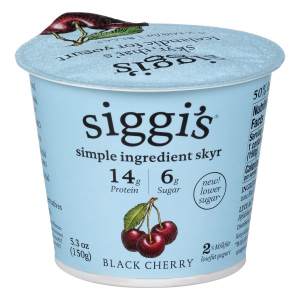 Siggi S Low Fat Black Cherry Icelandic Style Strained Yogurt 5 3 Oz Walmart Com Walmart Com