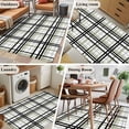 thumbnail image 4 of Area Rug 3'x5', Sage Green Black Plaid Non-slip Runner Rug Carpet for Bedside, Farmhouse Green Black Checkered Washable Outdoor Indoor Area Rugs Mat for Entryway/Living Room/Bedroom/Kitchen/Office, 4 of 9